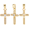 10Pcs Brass Micro Pave Cubic Zirconia Pendants KK-BBC0019-82-7