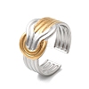 Adjustable 304 Stainless Steel Cuff Rings for Women RJEW-B150-01GP-02-4