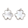 Brass Pave Shell Pendants KK-K365-08A-P-1