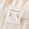Cuboid Ion Plating(IP) 304 Stainless Steel Stud Crawler Earrings LS-EJEW-O052-45G-2