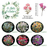 6 Sets 6 Colors Flower PET Waterproof Stickers STIC-TA0001-04-3