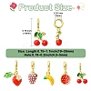 5Pcs 5 Styles Brass Enamel Fruit European Dangle Charms KK-CJ0003-98-2