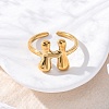 304 Stainless Steel Open Cuff Rings for Women LS-RJEW-M060-01G-08-2