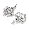 SHEGRACE Brass Pave Clear Cubic Zirconia Flower Chandelier Components Links XGRQ29316-393P-2
