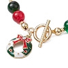 Christmas Theme Glass Beaded Bracelets BJEW-JB10940-2