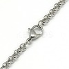 Tarnish Resistant Trendy Unisex 201 Stainless Steel Cross Rolo Chain Necklaces NJEW-L043B-09P-3