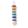 Chakra Natural Lava Rock Dyed Beaded Connector Charms PALLOY-JF02546-01-1