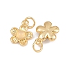 Natural White Jade Flower Charms KK-B157-18G-02-2