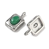 Dyed Natural White Jade Rectangle with Oval Charms STAS-L022-516P-02-2