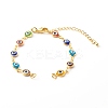 Evil Eye Lampwork Link Chain Bracelet Making AJEW-JB00961-02-1