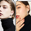 2Pcs 304 Stainless Steel Cross Hoop Earrings for Women EJEW-LP0001-12P-4