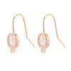 Brass Micro Pave Clear Cubic Zirconia Earring Hooks KK-N267-35G-1