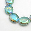 Faceted Electroplate Crystal Glass Oval Beads Strands LS-EGLA-F059B-10-1