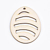 Undyed Natural Wooden Big Pendants WOOD-S058-011-3