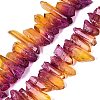 Two Tone Spray Painted Natural Quartz Crystal Points Beads Strands G-Q610-03E-1