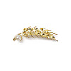 Rhinestone Wheat Brooch Pin with Plastic Pearl Beaded LS-PALLOY-K002-02KCG-01-1