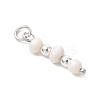 Natural Cultured Freshwater Pearl Potato with Round Electroplate Synthetic Non-magnetic Hematite Pendants PALLOY-JF04853-01-4