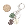 Tropical Leaf Baking Paint Alloy Pendant Keychains KEYC-JKC01270-01-3