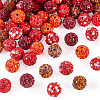 100Pcs 5 Colors Pave Disco Ball Beads RB-TA0001-25-3