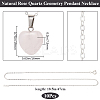 10Pcs Natural Rose Quartz Geometry Pendant Necklace NJEW-BBC0001-17-2