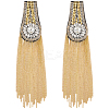 2Pcs Felt & Iron & Rhinestone Tassel Epaulette AJEW-CN0007-74C-G-7
