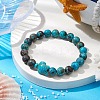 Summer Beach Turtle Dyed Synthetic Turquoise & Round Ocean Jasper Beaded Stretch Bracelets for Women BJEW-JB10937-01-2