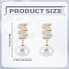 1 Pair Round Brass Micro Pave Cubic Zirconia Dangle Stud Earrings for Women EJEW-LP0003-64-2