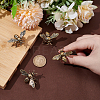 Brass Figure Bees Display Decorations DJEW-WH0015-153-3