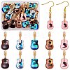 30Pcs 5 Colors Rack Plating Golden Tone Alloy Pendants ENAM-SZ0004-06-1