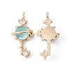 Brass Micro Pave Clear Cubic Zirconia Pendants ZIRC-P100-04G-1