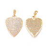 Brass Micro Pave Cubic Zirconia Pendants KK-D159-24G-2