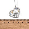 Brass Blue Cubic Zirconia Mushroom Heart Pendant Necklaces for Women LS-NJEW-C067-01P-5