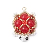 3Pcs 3 Colors Handmade Glass Seed Beads Loom Pattern Pendants PALLOY-MZ00361-2