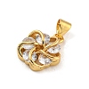 Rack Plating Brass Micro Pave Cubic Zirconia Pendants KK-G513-20G-2