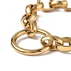 PVD Vacuum Plating 304 Stainless Steel Ring & Oval Link Chain Bracelets for Women Men BJEW-P287-01G-2
