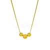 201 Stainless Steel 3 Round Graduated Beaded Pendant Necklaces FS-WGD22DA-02-3