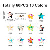 60Pcs 10 Colors Spray Painted Synthetic Turquoise Beads TURQ-TA0001-06-4