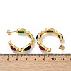 304 Stainless Steel Synthetic Turquoise & Synthetic Agate Stud Earrings LS-EJEW-M105-01G-6