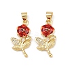 Brass Enamel Cubic Zirconia Pendants KK-L251-27G-1