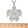 201 Stainless Steel Hollow Cut Compass Turtle Pendant Necklaces LS-NJEW-H065-04P-3