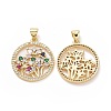 Brass Cubic Zirconia Pendants ZIRC-I062-24G-2