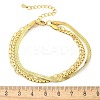 304 Stainless Steel Herringbone & Cable & Half Round Link Chain Bracelets BJEW-U019-04G-03-5