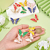 12Pcs 6 Colors Butterfly Enamel Pins JEWB-TA0001-24-6