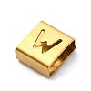 Ion Plating(IP) 304 Stainless Steel Square Slide Charms STAS-L132-05W-G-2