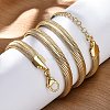 Rack Plating Brass Herringbone Chains Necklace for Men Women NJEW-M193-01G-4