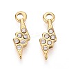 304 Stainless Steel Micro Pave Cubic Zirconia Pendants STAS-N115-51G-1