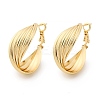 Brass Twist Hoop Earrings EJEW-R025-30G-4