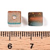 Frosted Glass Beads with Golden Glitter Powder DGLA-NH001-6mm-01F-3