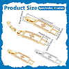 8Pcs 2 Colors Rectangle with Cross Rack Plating Brass Micro Pave Clear Cubic Zirconia Watch Band Clasps ZIRC-PH0001-48-2