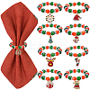 Christmas Theme Glass Beaded Napkin Rings AJEW-SC00029-1
